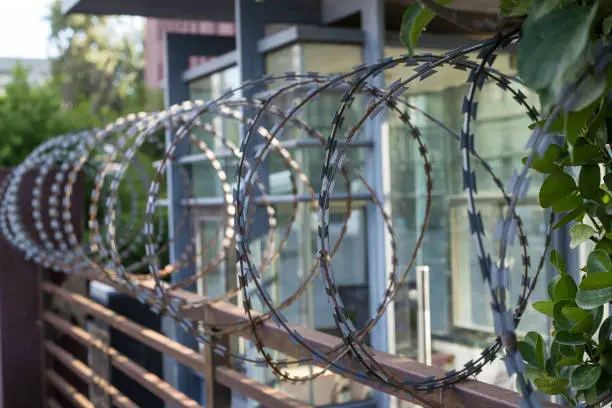Photo of metal barbed wire