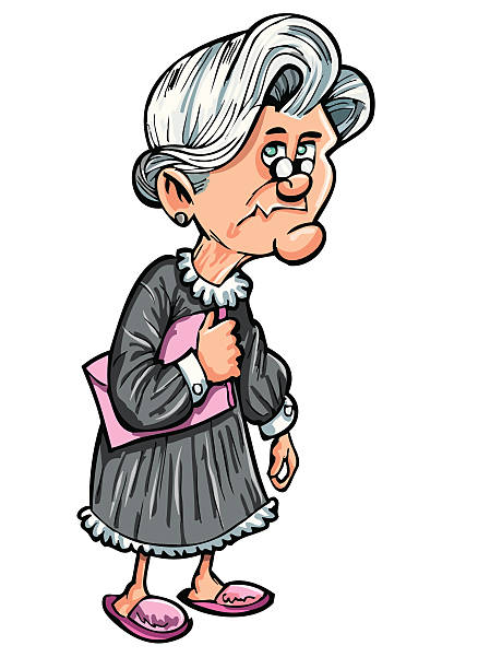 Cartoon Old Lady With Handbag Stock Illustration - Download Image Now -  80-89 Years, Adult, Aging Process - iStock