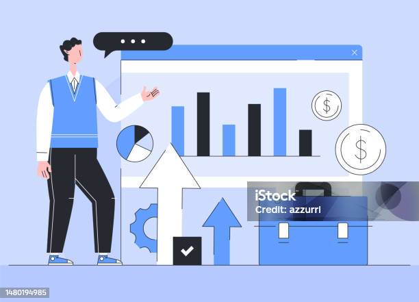Business Development Flat Design Cartoon Illustration Stock ...