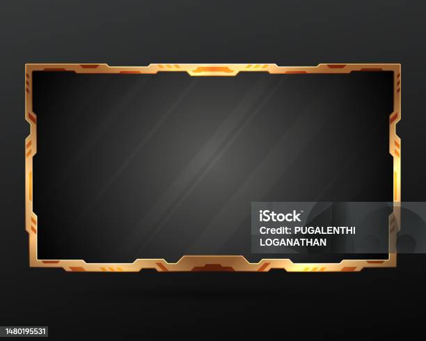 Golden Border Live Stream Overlay Futuristic Game Gui Screen Panel ...