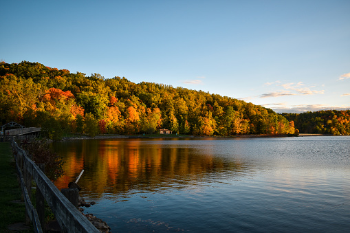 Cheat Lake is located outside Morgantown, West Virginia in Monongalia County. Formed in 1925 after a Hydroelectric plant was built to dam the Cheat River.