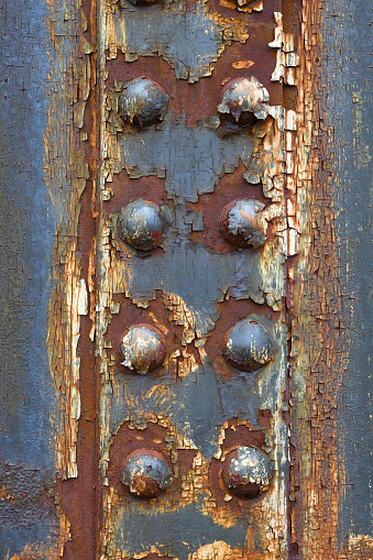 Rusty Weathered Rivets on railroad Car