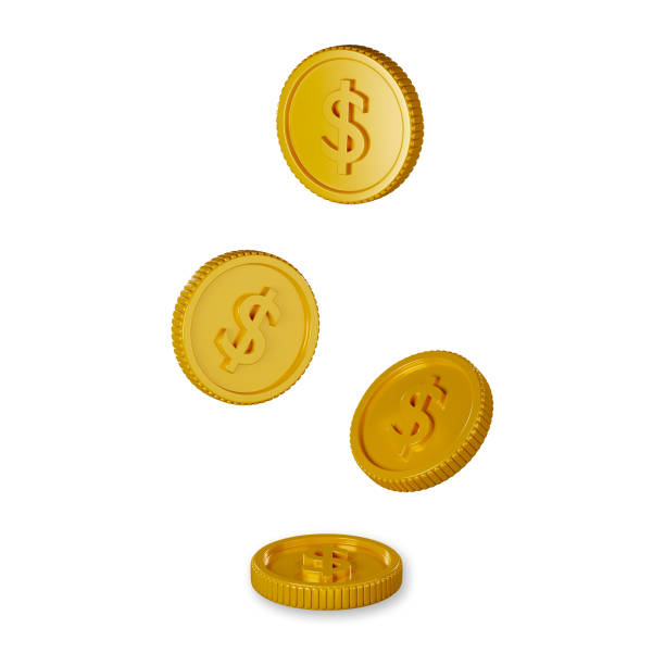 istock Gold coins white background. Isolated 3D rendering illustration 1480208985