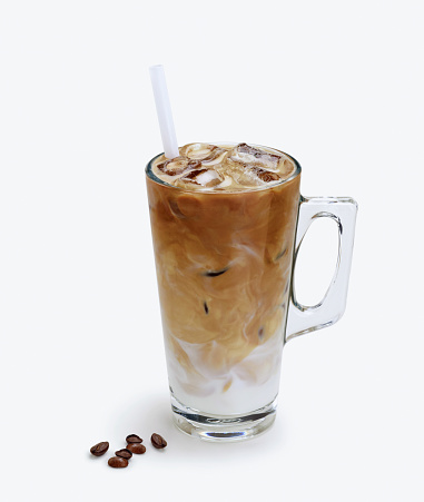 iced coffee on the white background