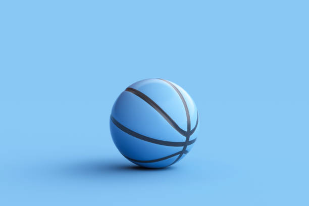 istock Blue Basketball Ball Sitting On Blue Background 1480214938