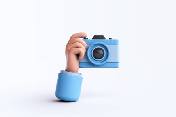 istock 3d rendering of hands holding a camera, taking pictures, isolated on white background. 1480214944
