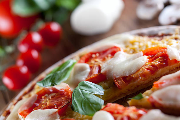 Close-up of pizza margharita