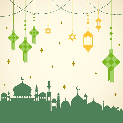 Traditional ketupat background  for Islamic religions ,Eid al fitr, Eid al adha, Ramadan kareem.
