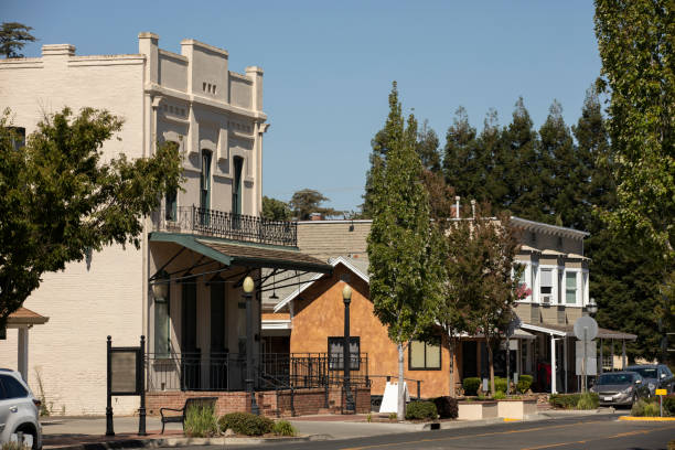 Historic Downtown Elk Grove Afternoon sun shines on historic downtown Elk Grove, California, United States. Sacramento stock pictures, royalty-free photos & images