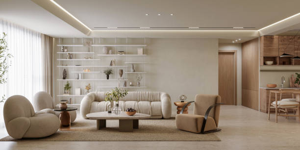 istock Interior design of modern apartment. Interior mockup, 3d render 1480221211