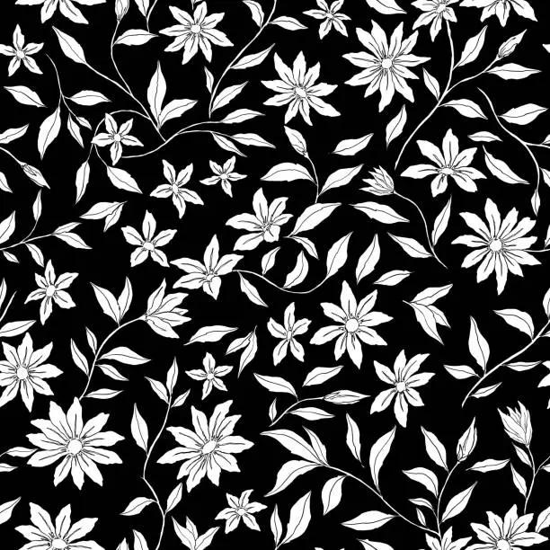 Vector illustration of Abstract floral seamless pattern. Vector illustration background