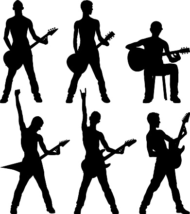 Male guitarists silhouette.