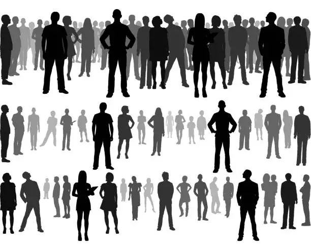 Vector illustration of Highly Detailed Crowd (All People Are Complete and Moveable, See Below)