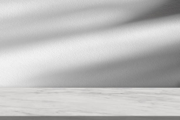 istock Concrete Wall Texture with Leaves Shadow on Marble floor Background,Empty White,Grey Cement Studio Room with Marble Top,Backdrop background Spring,Summer Cosmetic Product Display,Mockup Presentation 1480223796