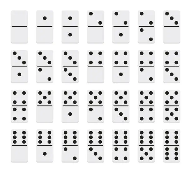 Vector illustration of Vcetor Set Of Flat Dominoes