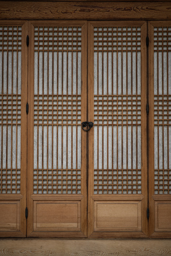한국 전통 한옥문 0명에 대한 스톡 사진 및 기타 이미지 - 0명, 나무, 대한민국 - iStock