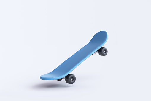 Skateboard, Skateboarding, Three Dimensional, Cut Out, Blue