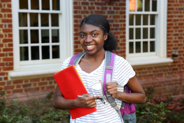 istock African American teenager posing with backpack. 1480230460