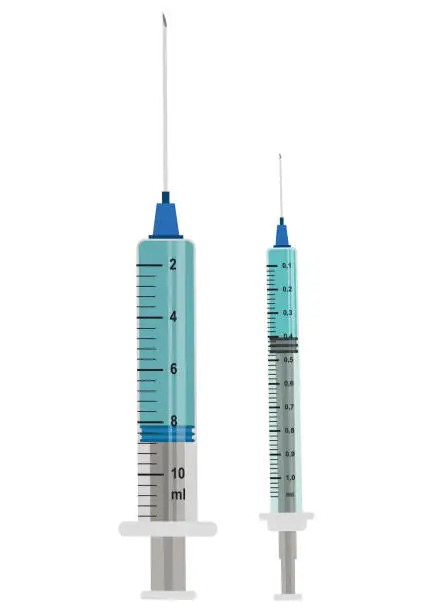 Vector illustration of Surgical Syringe and Vaccination Syringe