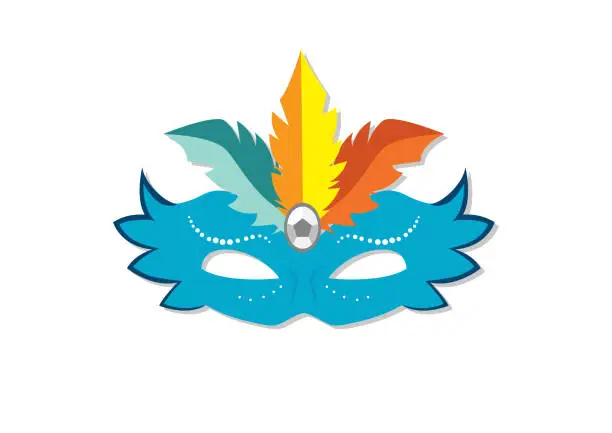 Vector illustration of Vector illustration of blue carnival mask