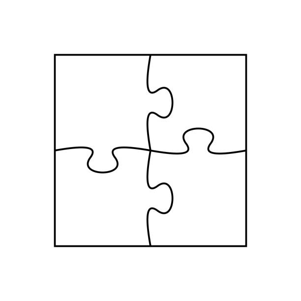 kleines 2x2 komplettes puzzle - olaser stock-grafiken, -clipart, -cartoons und -symbole