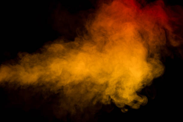 istock Orange and red steam on a black background. 1480238634