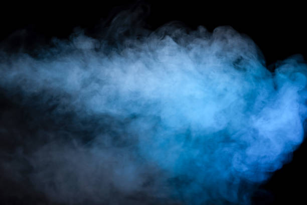 istock Blue and yellow steam on a black background. 1480238643