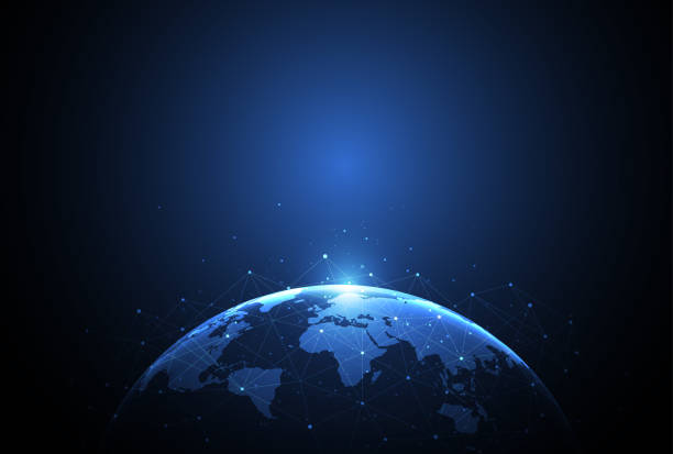 istock Global network connection. World map point and line composition concept of global business. Vector Illustration 1480240702