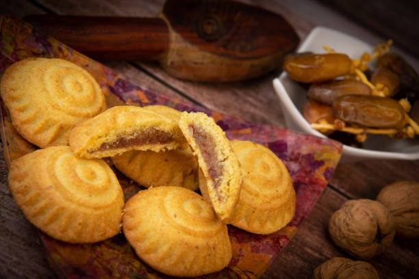 istock Traditional eid maamoul or mamoul cookies with dates, nuts, and jam, Arabic sweets for Aid al-Fitr and easter 1480242486