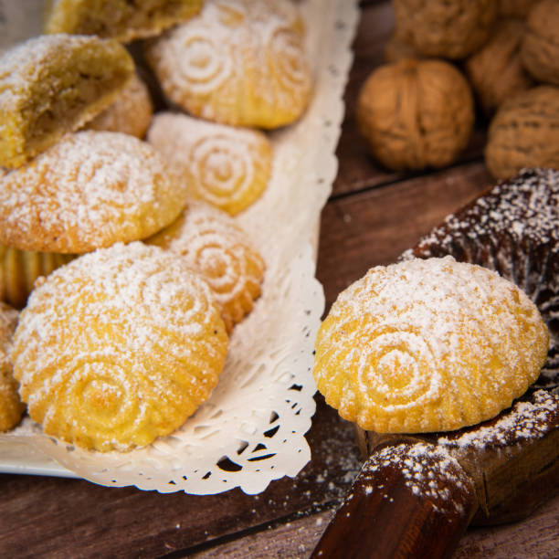istock Traditional eid maamoul or mamoul cookies with dates, nuts, and jam, Arabic sweets for Aid al-Fitr and easter 1480242947