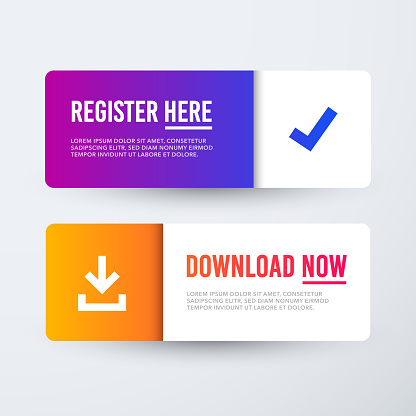 Colorful User Interface Pop Up With Register Here And Download Now ...