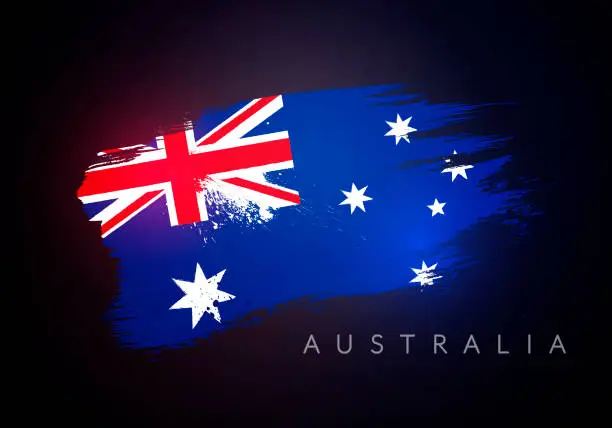 Vector illustration of Brush Stroke Grunge Flag Of Australia