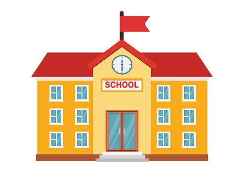 istock Vector illustration of High school building. Vector School Building 1480246301