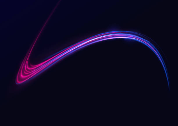 istock Particle motion effect. Red blue special effect, speed police line. Magic of moving fast lines. Laser beams, horizontal light rays. Light trail wave, fire path trace line and incandescence curve twirl. 1480246330