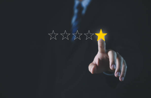 istock Dissatisfied customer reviews Choosing 1 star reviews on virtual screens 1480246724