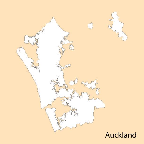 ilustraciones, imágenes clip art, dibujos animados e iconos de stock de mapa de alta calidad de auckland es una región de nueva zelanda - auckland region