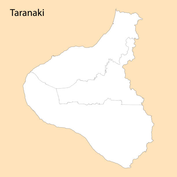 타라 나키의 고품질지도는 뉴질랜드의 한 지역입니다. - taranaki region stock illustrations