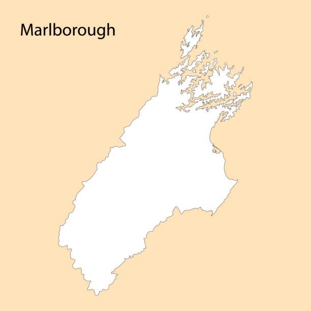 illustrazioni stock, clip art, cartoni animati e icone di tendenza di mappa di alta qualità di marlborough è una regione della nuova zelanda - marlborough region zealand new new zealand