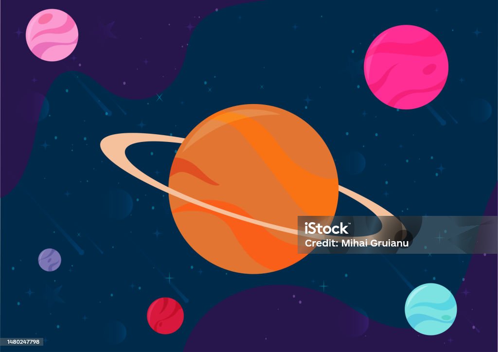 Planetary Vector Designs Vector Illustration Of Space And Planetary Stock Illustration ...