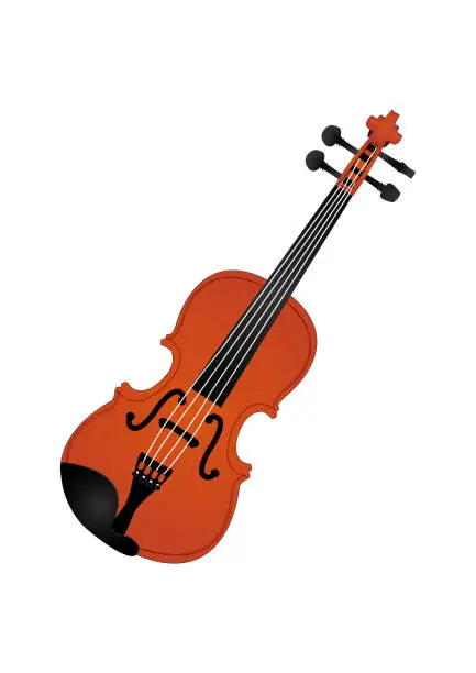 Vector illustration of Violin. Brown Violin. Musical instrument