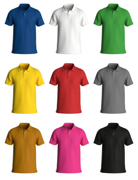 folded shirts on white background