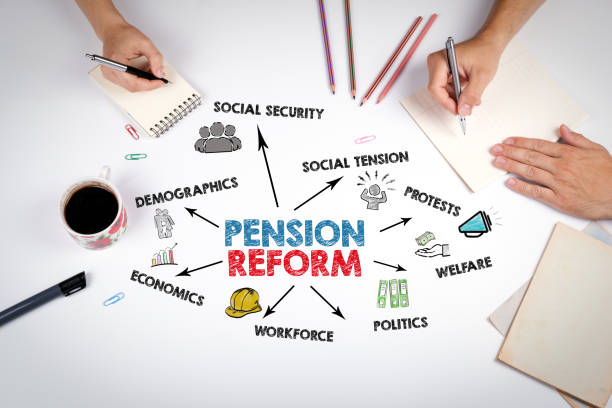 istock Pension Reform Concept. The meeting at the white office table 1480252507