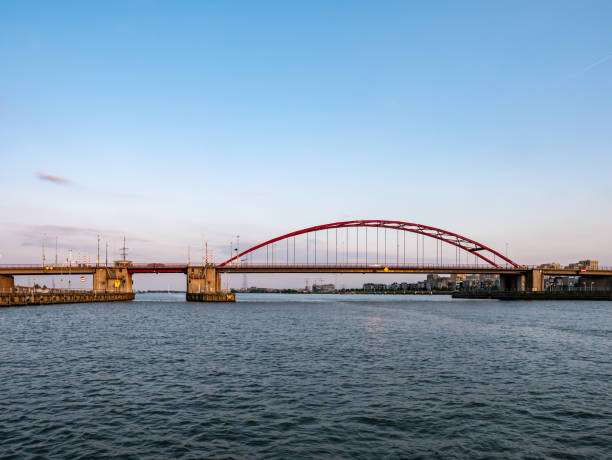 istock Road bridge Schellingwouderbrug over Buiten IJ river, Amsterdam 1480252667