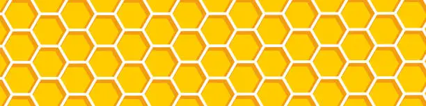 Vector illustration of Honeycomb background. Yellow Honeycomb Background. Hexagon texture