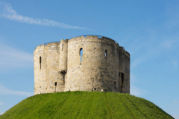 Clifford's Tower at York Castle in England in spring