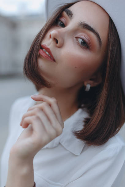 istock Portrait of beautiful bride in white hat 1480256260