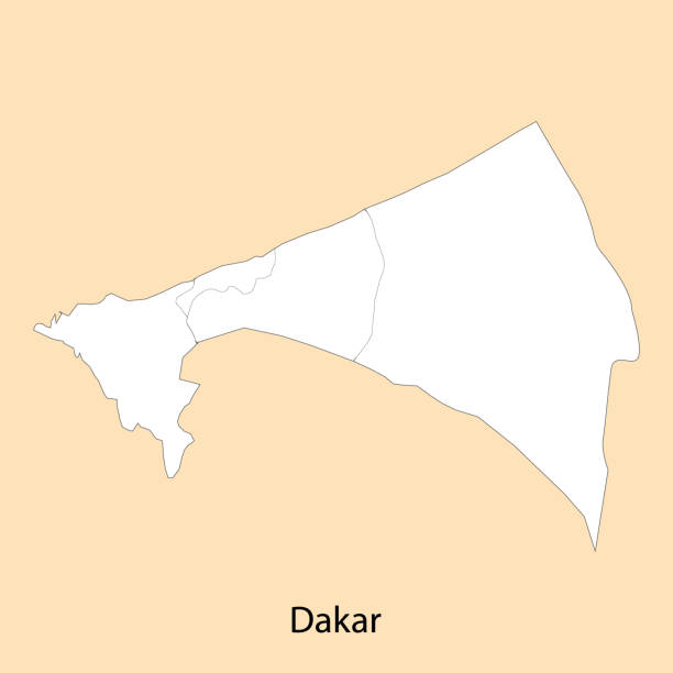 ilustrações, clipart, desenhos animados e ícones de mapa de alta qualidade de dakar é uma região do senegal, - senegal dakar region africa map