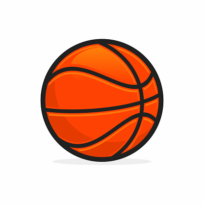 Basketball ball icon isolated on white background