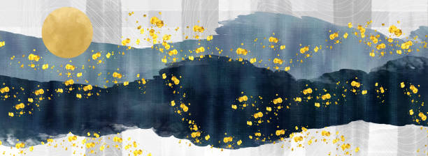 istock 3d abstract marble wallpaper for wall decor. Resin geode and abstract art, functional art, like watercolor geode painting. golden, blue, turquoise, and gray background 1480263868