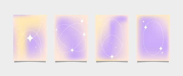 istock gradient background vector. Cute and minimalist style poster with colorful, geometric shapes, stars and fluid colors. Modern wallpaper design for social media, posters, banners, flyers. 1480272255